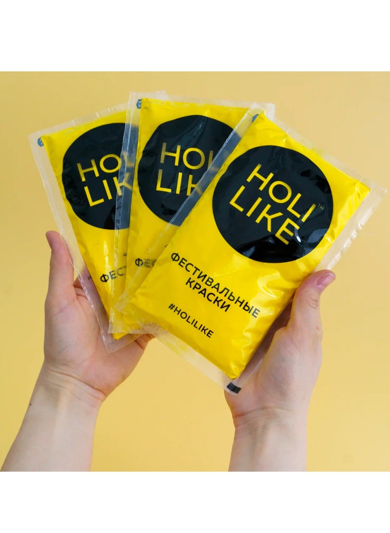 Holi Like Yellow Powder – 100% Natural, Hypoallergenic, Safe for Kids (4+), Non-Staining, Pet-Friendly, Premium Quality Holi Color  - Image 2