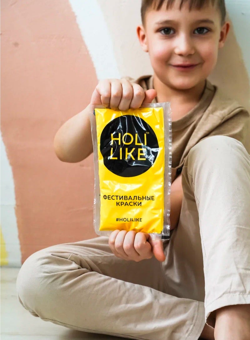 Holi Like Yellow Powder – 100% Natural, Hypoallergenic, Safe for Kids (4+), Non-Staining, Pet-Friendly, Premium Quality Holi Color  - Image 3