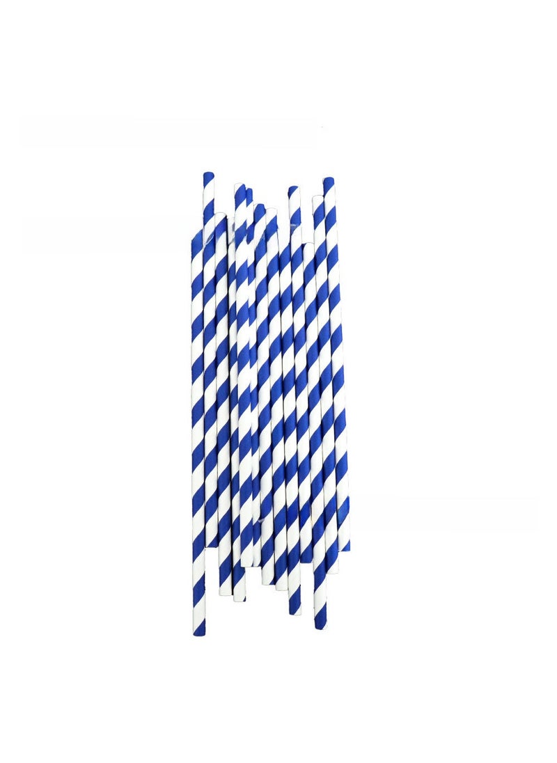 Generic Travel Adventure Retirement Party Supplies Blue paper straw 10p 