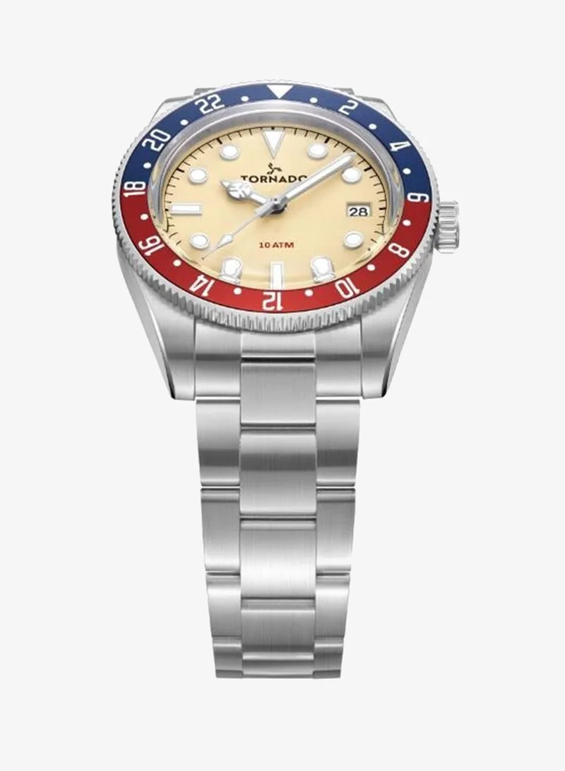 TORNADO Men's Stainless Steel Analog Watch T24006-SBSI - 40 mm