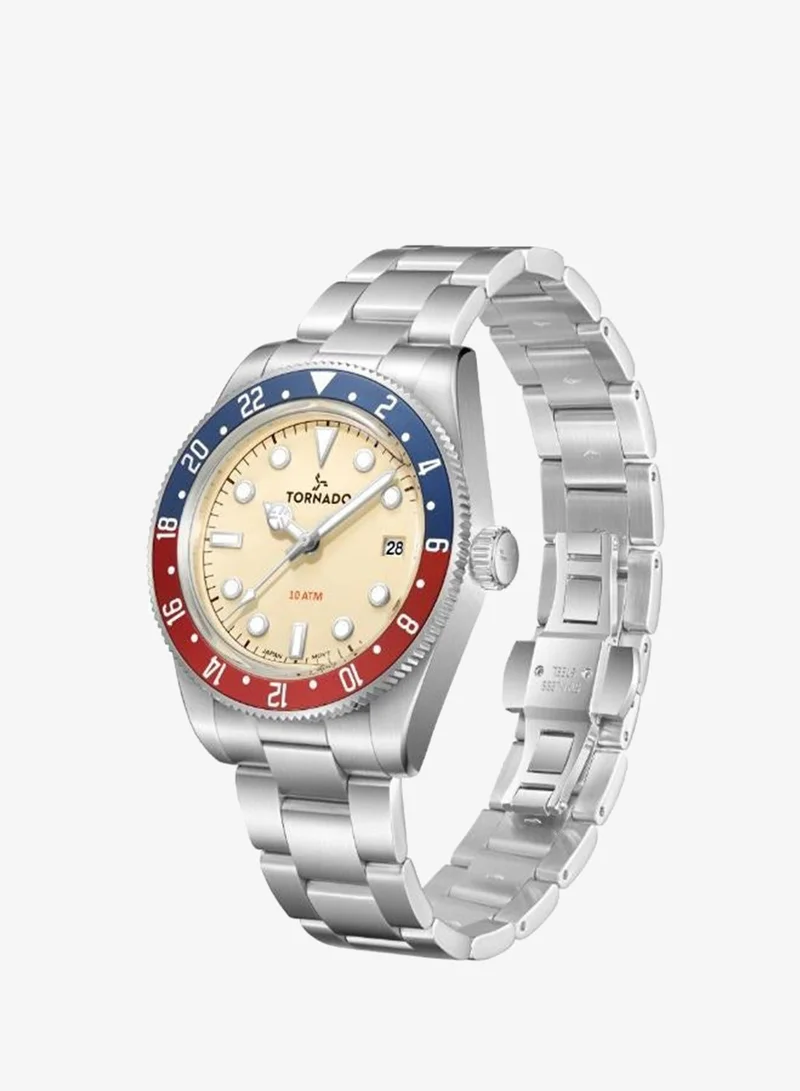 Tornado Beige Men's Stainless Steel Analog Watch T24006-SBSI - 40 mm for Men | Best Price UAE