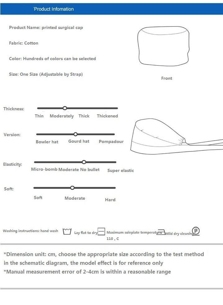 2pcs Medical Cotton Surgical Cap Fluffy Cap Black - Image 4