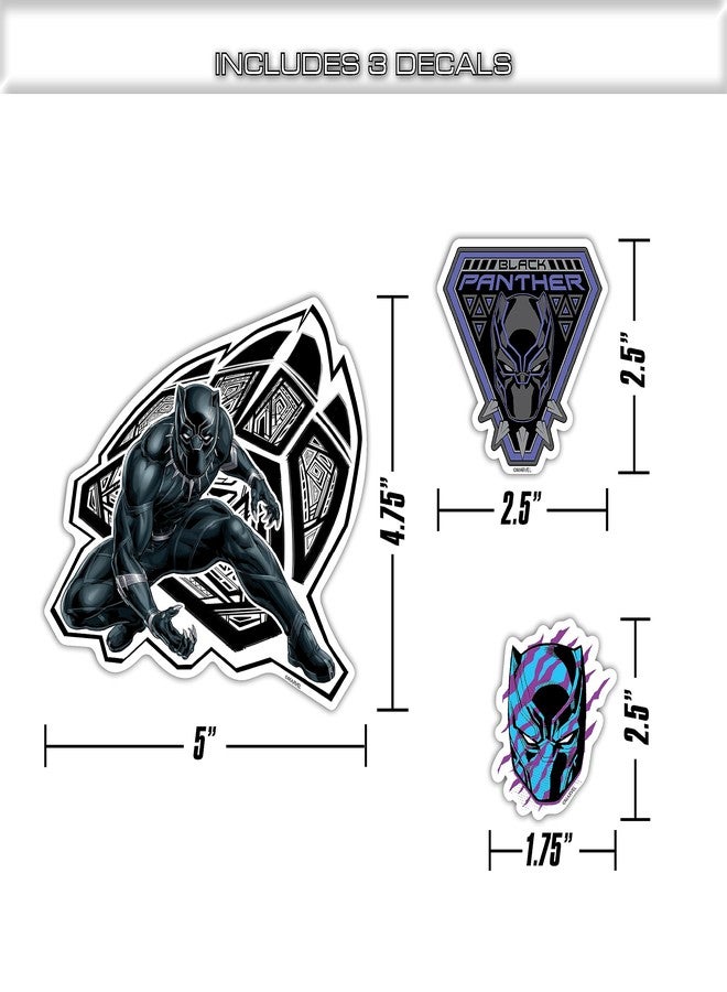 WALL PALZ Marvel Black Panther Decals - Set of 3 Vinyl Stickers for Bike Helmet Water Bottle Laptop Skateboard Car - Marvel Stickers for Kids and Adults - Image 3