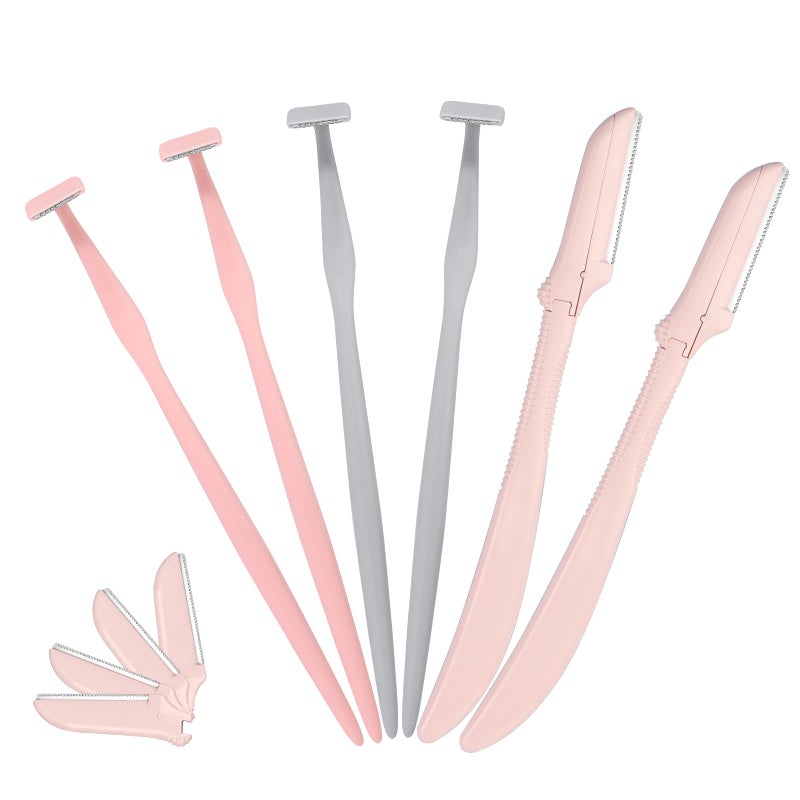 Cut it Eyebrow Razors for Women, Replaceable Face Razors kit, Dermaplane Shaving Tool for Men & Women, Face Razors for Peach Fuzz and Hair Removal, 4pcs Replacement Blades Available - Image 1