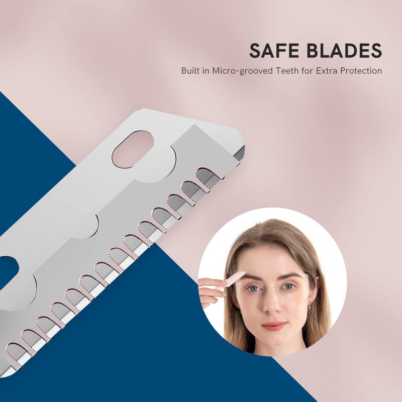 Cut it Eyebrow Razors for Women, Replaceable Face Razors kit, Dermaplane Shaving Tool for Men & Women, Face Razors for Peach Fuzz and Hair Removal, 4pcs Replacement Blades Available - Image 4