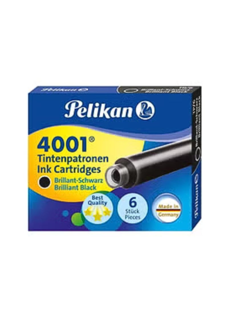 Pelikan Pack Of 6 Tintenpatronen Ink Cartridges Brilliant Black - Image 1