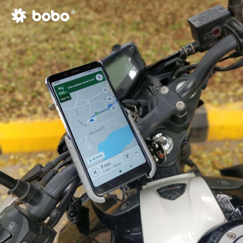 Bobo BM6 Jaw-Grip Waterproof Bike/Motorcycle/Scooter Mobile Phone Holder Mount with Fast 15W Wireless Charger, Ideal for Maps and GPS Navigation (Silver) - Image 5