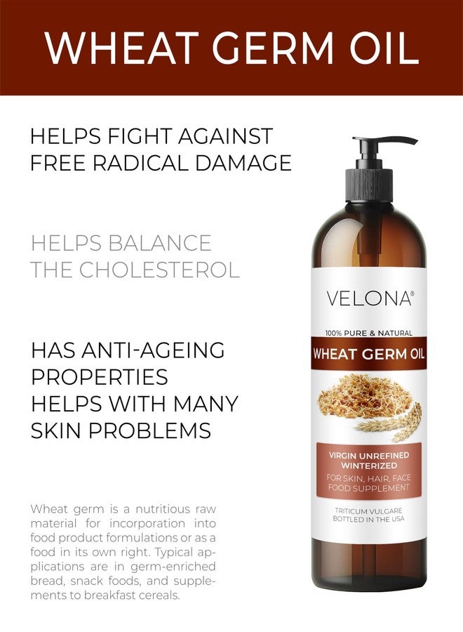 velona Wheat Germ Oil USP Grade by Velona - 32 fl oz | 100% Pure and Natural Carrier Oil | Unrefined, Winterized | Cooking, Face, Hair, Body & Skin Care | Use Today - Enjoy Result - Image 2
