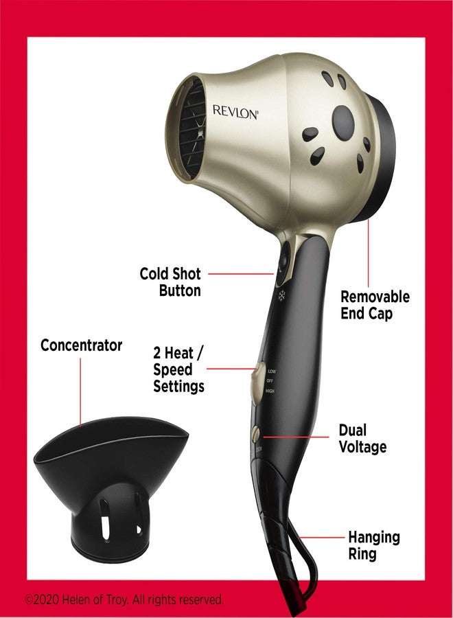 REVLON 1875W Compact Folding Handle Hair Dryer | Great for Travel - Image 5