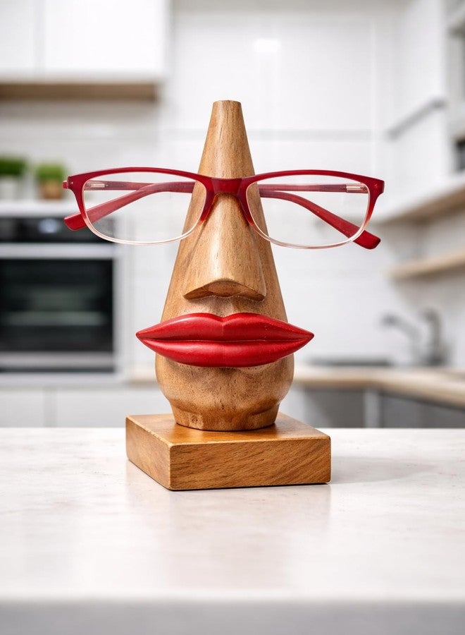 BOGEN LITE Wooden Art Eyeglass Round Shape Spectacle Holder Handmade Mustache Display Stand for Office Desk Gifts Item (Lips) - Image 5