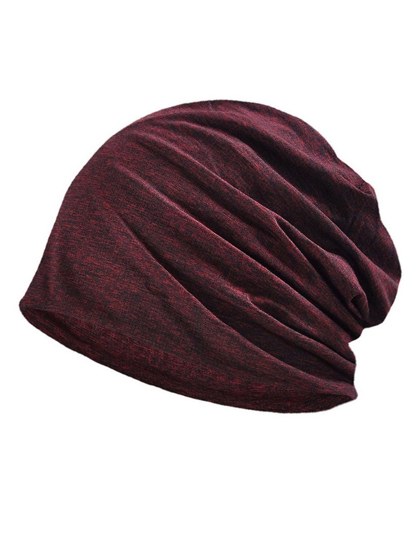 Loquat Infinity Scarf Headwear Cap Breathable Beanie Hat Wine Red 