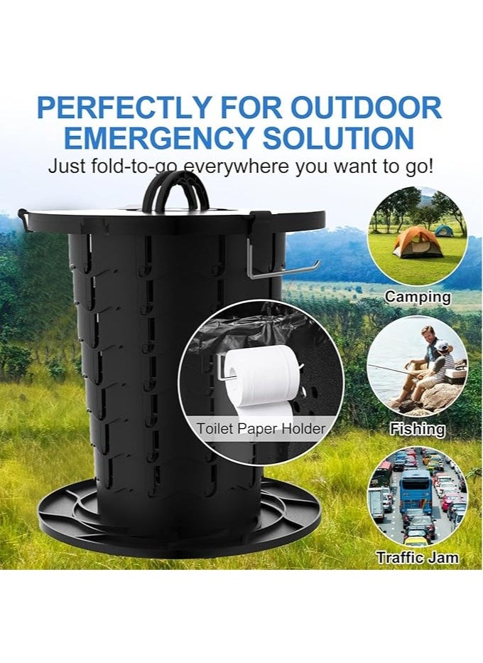 General Portable Folding Toilet, Portable Camping Toilet |Foldable Height Adjustable Camping Car Toilet - Trash can with lid and paper holder, multifunctional potty for camping, car  - Image 3