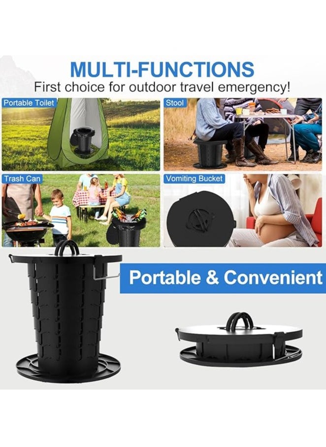 General Portable Folding Toilet, Portable Camping Toilet |Foldable Height Adjustable Camping Car Toilet - Trash can with lid and paper holder, multifunctional potty for camping, car  - Image 4