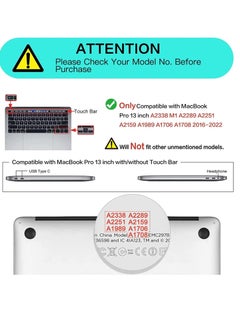 Ntech MacBook Pro 13 Case 2019 2018 2017 2016 Release A1706/A1708/A1989/A2159/A2338/A2251/A2289, Hard Case Shell Cover and Keyboard Skin Cover for MacBook Pro 13 Inch with/Without Touch Bar  - Image 2