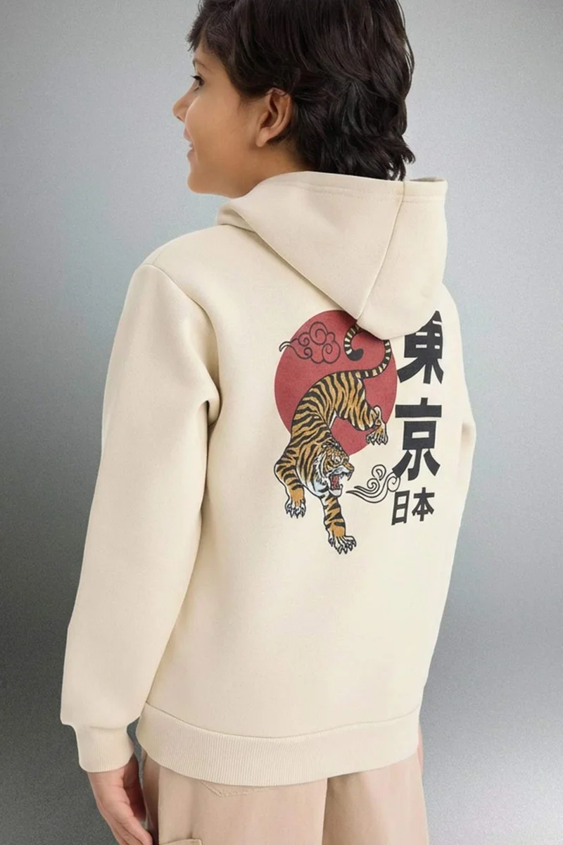 ديفاكتو New Regular Fit Printed Hooded Sweatshirt