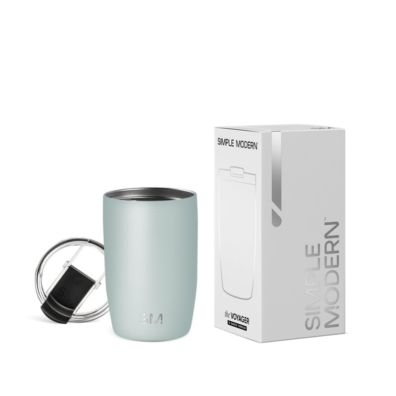 Simple Modern Travel Coffee Mug Tumbler with Flip Lid | Reusable Insulated Stainless Steel Cold Brew Iced Coffee Cup Thermos | Gifts for Women Men Him Her | Voyager Collection | 12oz | Sea Glass Sage - Image 1
