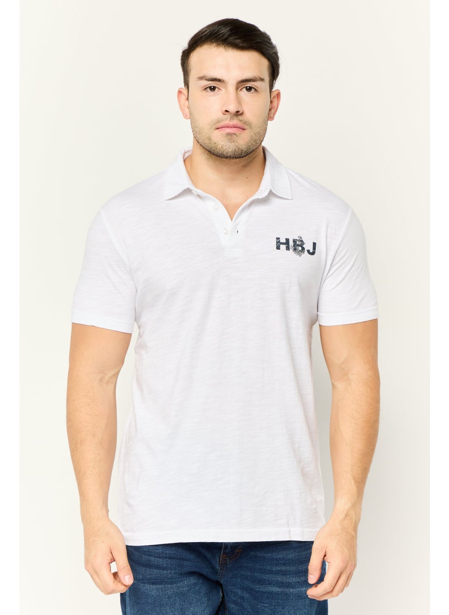 Harmont & Blaine Jeans - Men Regular Fit Brand Logo Short Sleeves Polo, White - Image 1