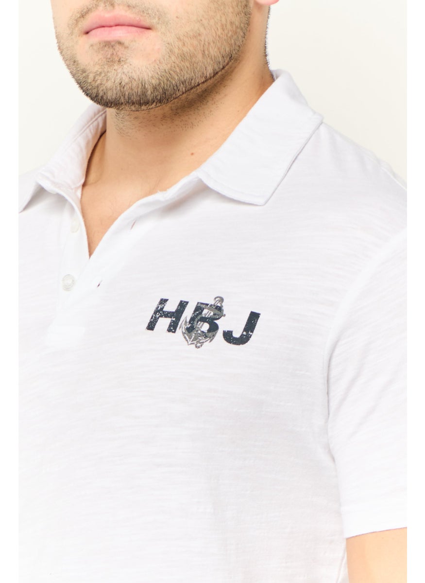 Harmont & Blaine Jeans - Men Regular Fit Brand Logo Short Sleeves Polo, White - Image 1