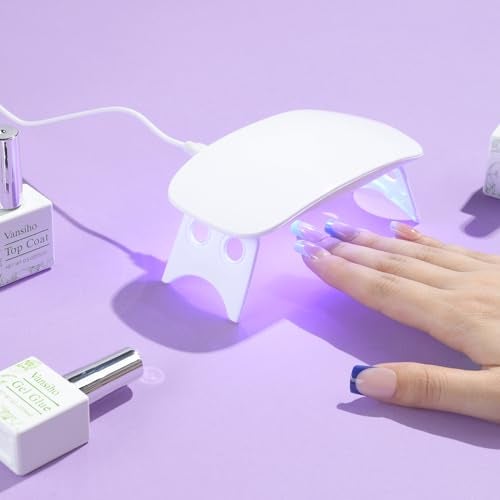Vansiho French Gel Nails Kit Long Square French Tip Press on Nails Kit Nail Gel and Nail Lamp for Gift and Nail Art DIY - Image 3