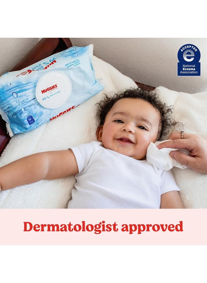 Huggies 99% Pure Water Baby Wipes, Unscented, 9 flip-top packs (3 Packs of 3), 504 Wipes Total, Packaging May Vary - Image 4