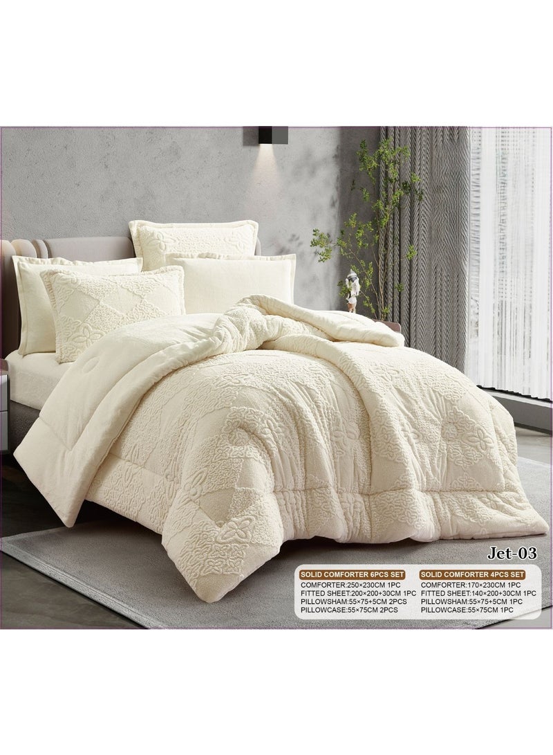 Luxury royal winter bedding set (for single or one-and-a-half-size beds), crafted from a blend of velvet and soft fur – 4-piece set, 170×230 cm.