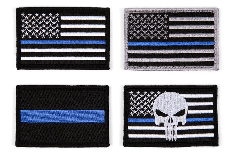 Great 1 Thin Blue Line American Flag Patch 4Pack Police  Law Enforcement 2x3 inch Hook and Loop FastenerBacking Tactical Accessory for ClothingJacketsHatsBackpacks