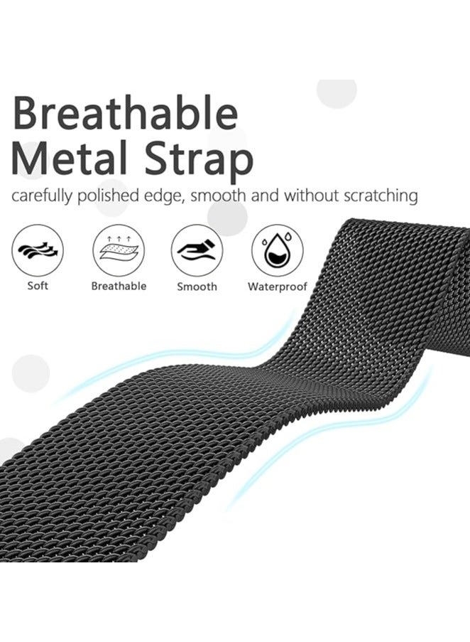 Metal Bands for Huawei Watch Fit 3/Fit 4 Strap(Not for Watch Fit/Fit2), Adjustable Stainless Steel Strap with Magnetic Buckle for Huawei Watch Fit3/Fit 4-Black - Image 3