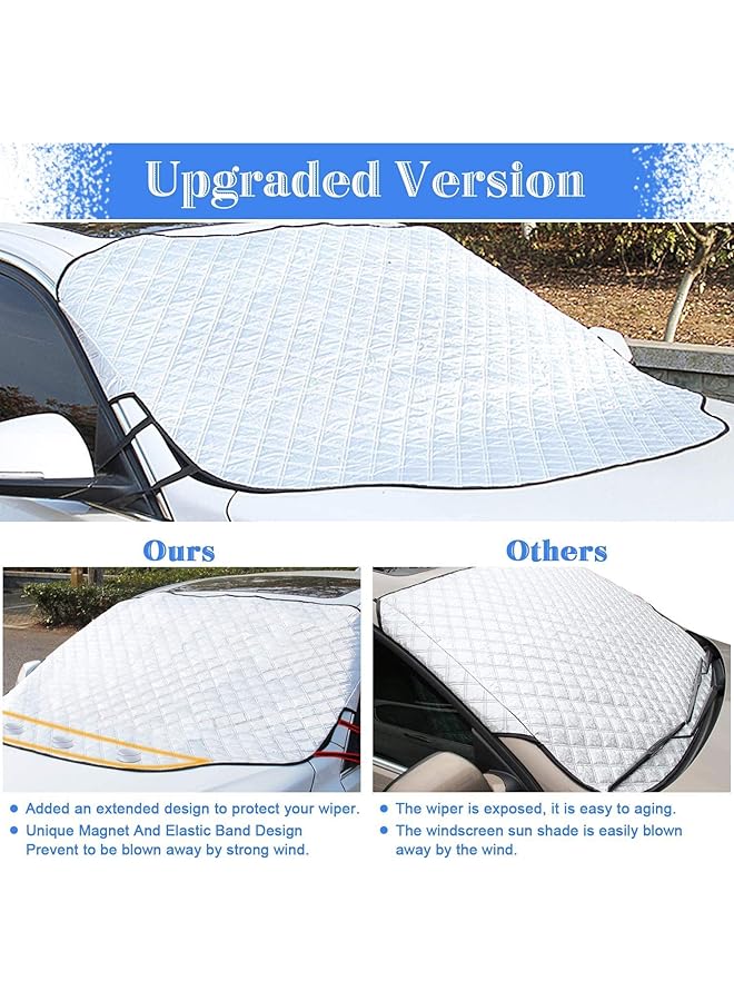 Bingcute Car Windscreen Sun Shade Uv Front Screen Sunshade Cover Protector Keep Car Cool Windshield Dust Cover Frost Snow Ice Cover In All Weather Large Front Windscreen Sun Visor - Image 5