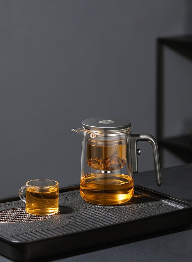 600ML Large Capacity Glass Teapot, Tea Cup with Filter Screen, Magnetic Filter, Tea Separation Cup, Capable of Separating Tea and Water, Suitable for Drinking Tea in Home and Office Settings - Image 4