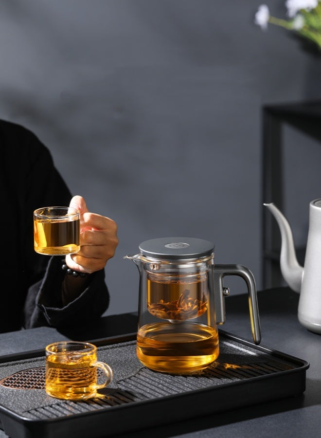 600ML Large Capacity Glass Teapot, Tea Cup with Filter Screen, Magnetic Filter, Tea Separation Cup, Capable of Separating Tea and Water, Suitable for Drinking Tea in Home and Office Settings - Image 3