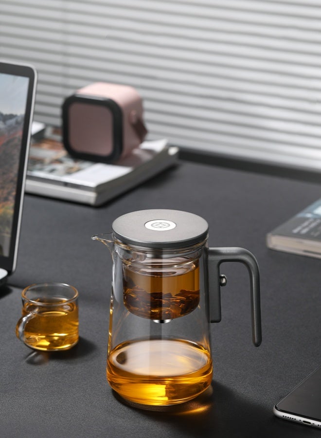 600ML Large Capacity Glass Teapot, Tea Cup with Filter Screen, Magnetic Filter, Tea Separation Cup, Capable of Separating Tea and Water, Suitable for Drinking Tea in Home and Office Settings - Image 5