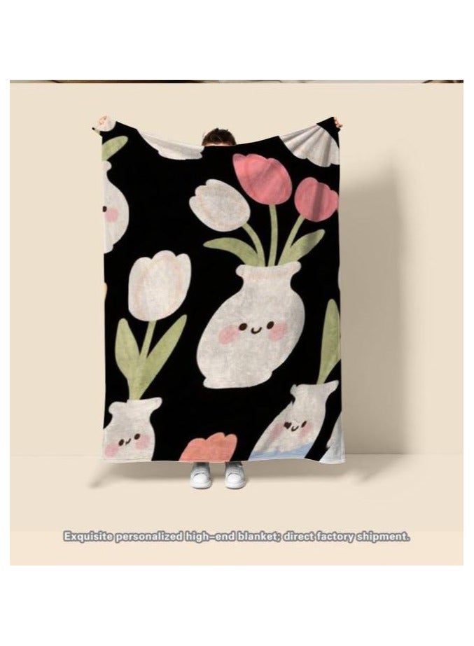 general Children's or student cartoon flannel thin blanket (warm and comfortable, suitable for sleep, games) 100cm*150cm - 710 - Image 1