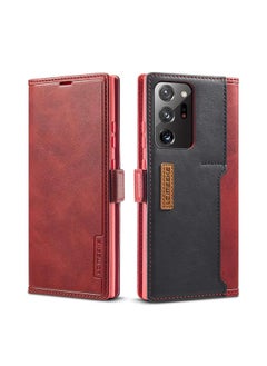 Leather Case For Samsung Galaxy Note 20 Ultra Business Flip Folio Cover With Card Slot Shockproof Tpu Silicone Interior Cover For Samsung Galaxy Note 20 Ultra Samsung Note 20 Ultra Red