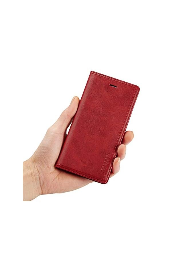 Generic - Leather Case For Samsung Galaxy Note 20 Ultra Business Flip Folio Cover With Card Slot Shockproof Tpu Silicone Interior Cover For Samsung Galaxy Note 20 Ultra Samsung Note 20 Ultra Red - Image 1