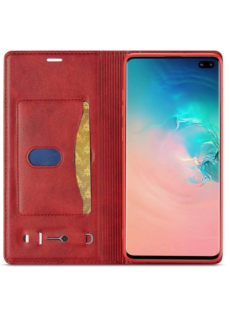 Generic - Leather Case For Samsung Galaxy Note 20 Ultra Business Flip Folio Cover With Card Slot Shockproof Tpu Silicone Interior Cover For Samsung Galaxy Note 20 Ultra Samsung Note 20 Ultra Red - Image 1