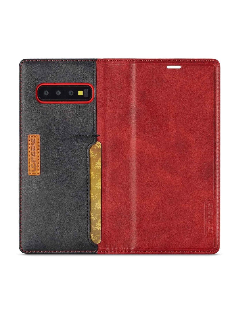 Generic - Leather Case For Samsung Galaxy Note 20 Ultra Business Flip Folio Cover With Card Slot Shockproof Tpu Silicone Interior Cover For Samsung Galaxy Note 20 Ultra Samsung Note 20 Ultra Red - Image 1