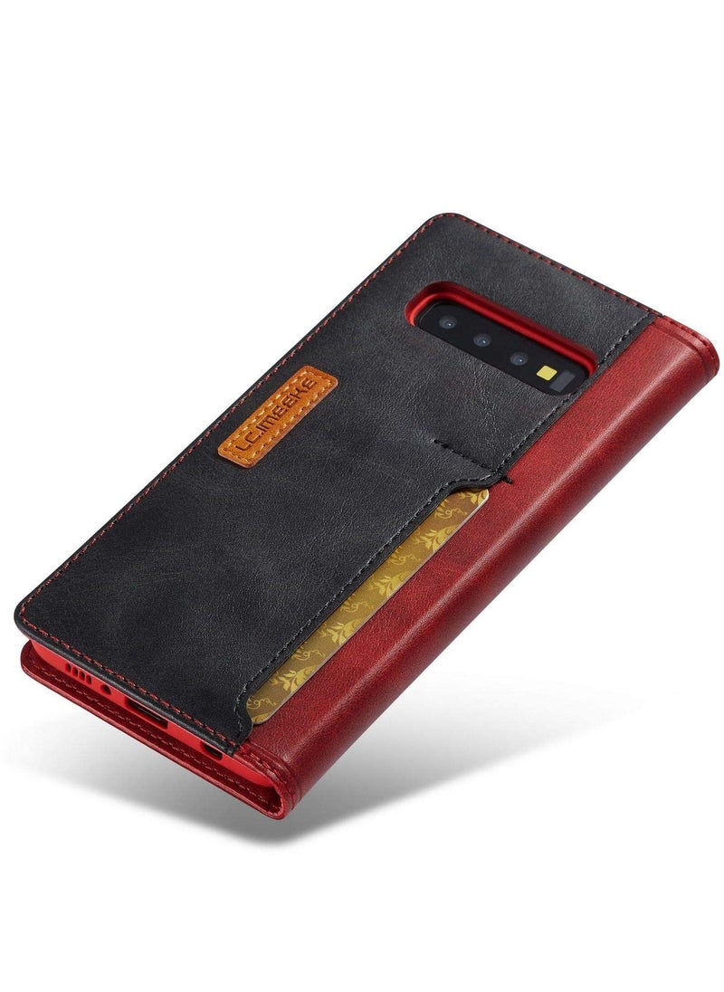 Generic - Leather Case For Samsung Galaxy Note 20 Ultra Business Flip Folio Cover With Card Slot Shockproof Tpu Silicone Interior Cover For Samsung Galaxy Note 20 Ultra Samsung Note 20 Ultra Red - Image 1