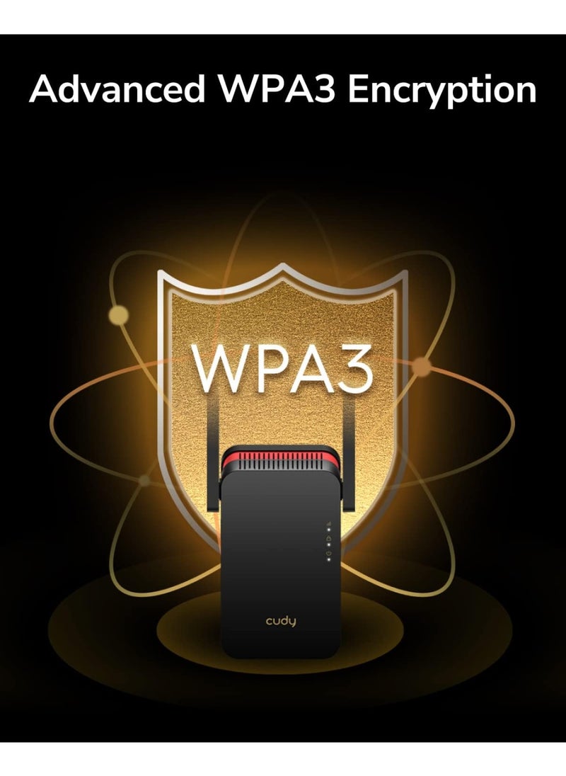 cudy AX3000 Dual Band Wi-Fi 6 Extender, WiFi 6 Repeater Coverage up to 3000 Sq.Ft. and 70 Devices, 802.11ax, 160MHz, MU-MIMO, Beamforming, OFDMA, WPA3  - Image 4
