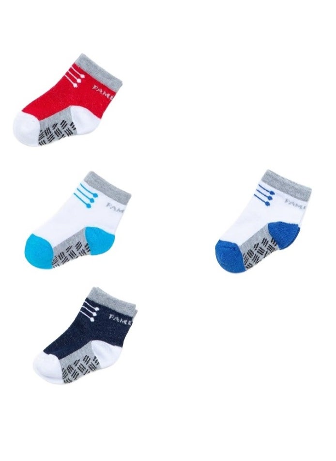Generic Soft Socks for Newborns That Gently Hug Your Baby’s Feet – 4 Pieces! (Multi-colored)  - Image 1