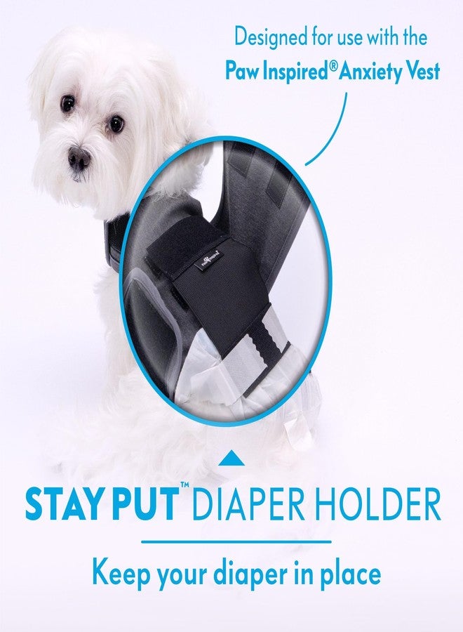 Paw Inspired Stay Put Dog Diaper Holder for Use with Calming Anxiety Vest (Sold Separately), Compatible with Disposable or Washable Dog Diapers - Image 3