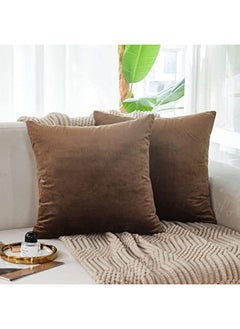 Intex Curtains House Soft Thick Velvet Decorative Square Cushion Cover Set Of 2 Pcs  - Image 1