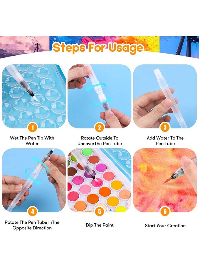 Taotree Watercolor Paint Set 48 Colors Watercolors Painting Kit Washable Water Colors With 10 Paint Brushes Brush Pen Palette Drawing Pad Arts Crafts Painting Supplies Art Set For Kids Adults Artist - Image 3