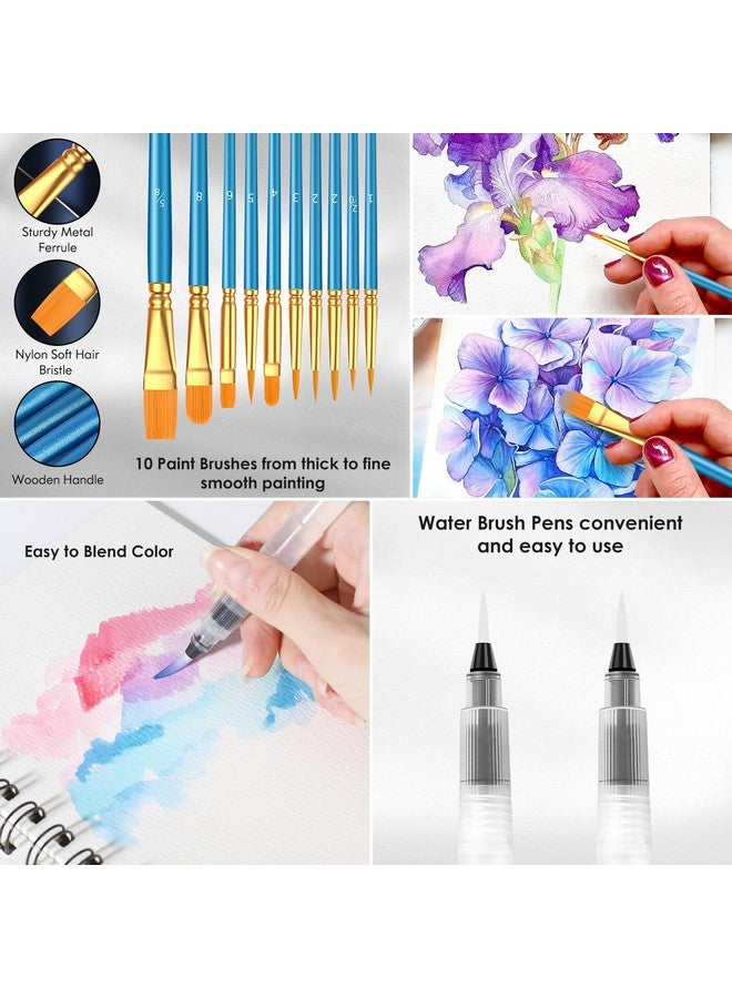 Taotree Watercolor Paint Set 48 Colors Watercolors Painting Kit Washable Water Colors With 10 Paint Brushes Brush Pen Palette Drawing Pad Arts Crafts Painting Supplies Art Set For Kids Adults Artist - Image 4