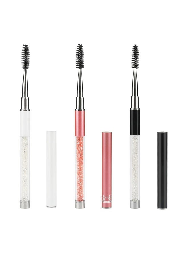 g2plus 3PCS Eyelash Brushes with Cap,Eye brow Brush Eyelash Mascara Brushes Wands Applicator Makeup Tools for Travel - Image 1