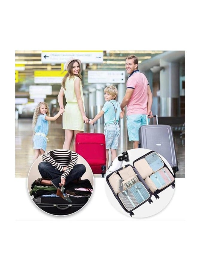 Dubkart 8Pcs Packing Cubes for Storage Luggage Packing Cube Organizer Travel Packing Cubes Set Clothes Shoes Storage Travel Organizer Bags for Luggage (Beige) - Image 4