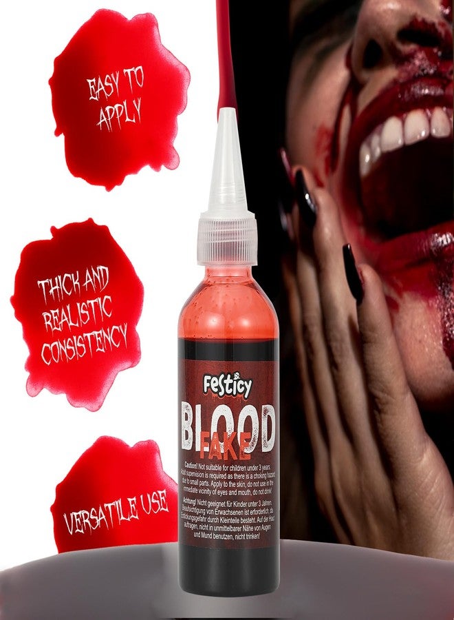 Festicy Authentic 2.5 fl oz Fake Blood I Realistic Halloween Make up I For Vampire Costumes I Washable Fake Blood for Halloween & Carnival I Ideal for Zombie & Vampire Makeup Kit - Image 3