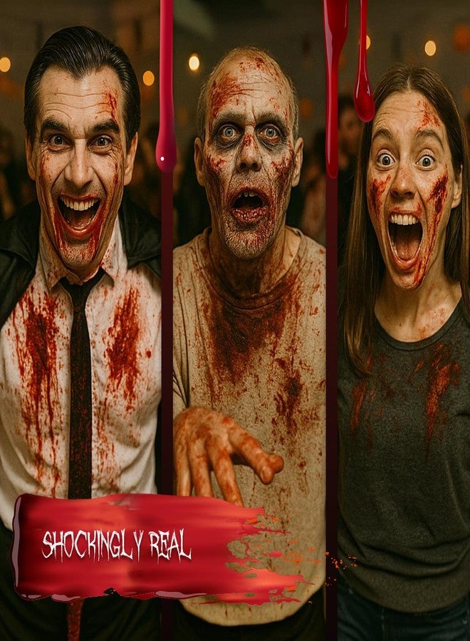 Festicy Authentic 2.5 fl oz Fake Blood I Realistic Halloween Make up I For Vampire Costumes I Washable Fake Blood for Halloween & Carnival I Ideal for Zombie & Vampire Makeup Kit - Image 4