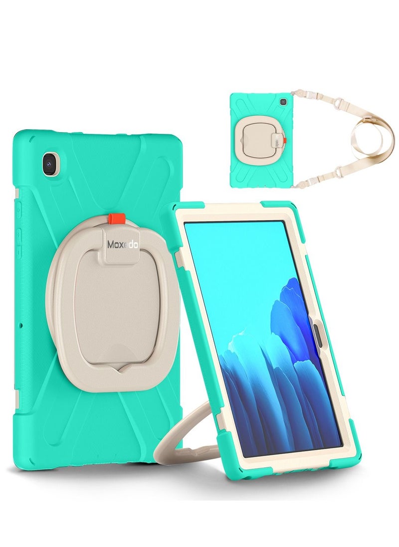 Moxedo - Moxedo Heavy Duty Shockproof Rugged Protective Colorful Case with 360 Rotating Kickstand and Shoulder Strap for Kids Compatible for Samsung Galaxy Tab A7 10.4 Inch (T500/T505) - Mint Green - Image 1