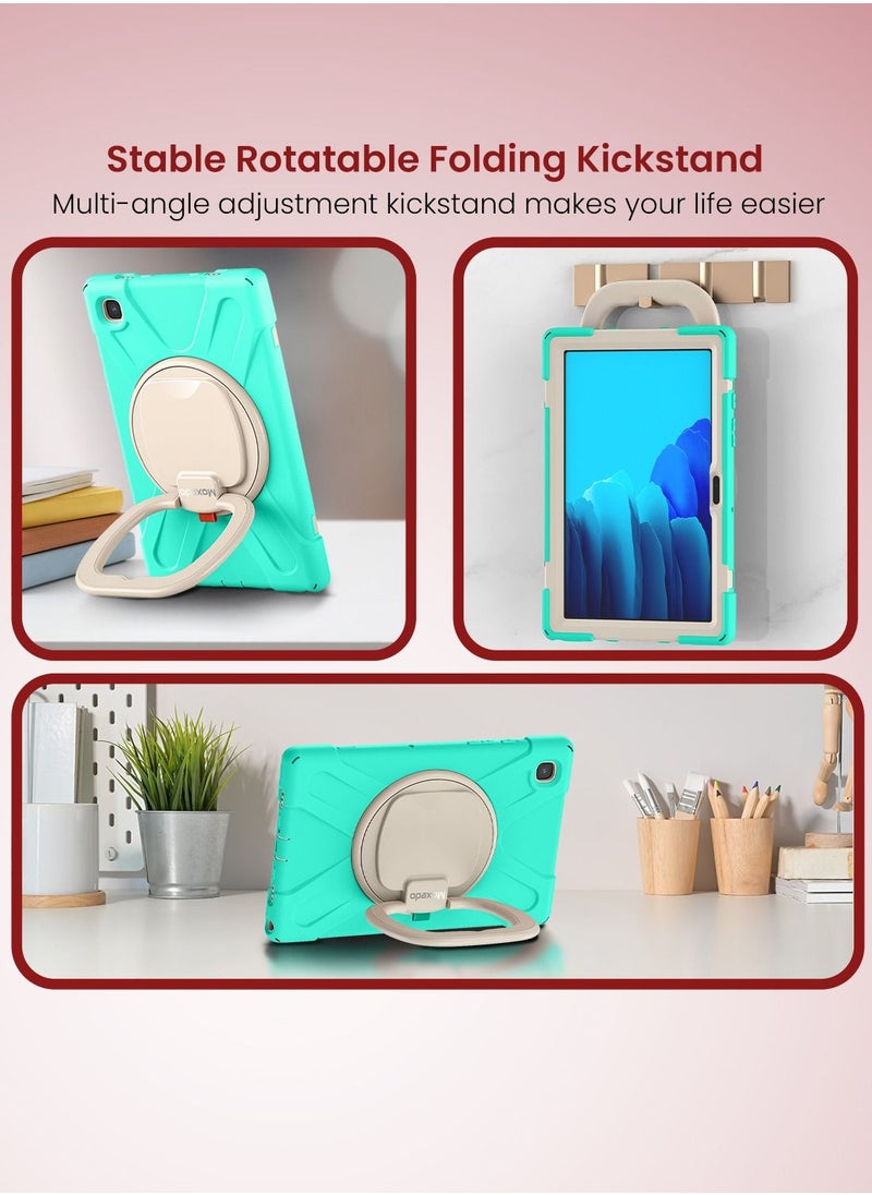 Moxedo - Moxedo Heavy Duty Shockproof Rugged Protective Colorful Case with 360 Rotating Kickstand and Shoulder Strap for Kids Compatible for Samsung Galaxy Tab A7 10.4 Inch (T500/T505) - Mint Green - Image 1