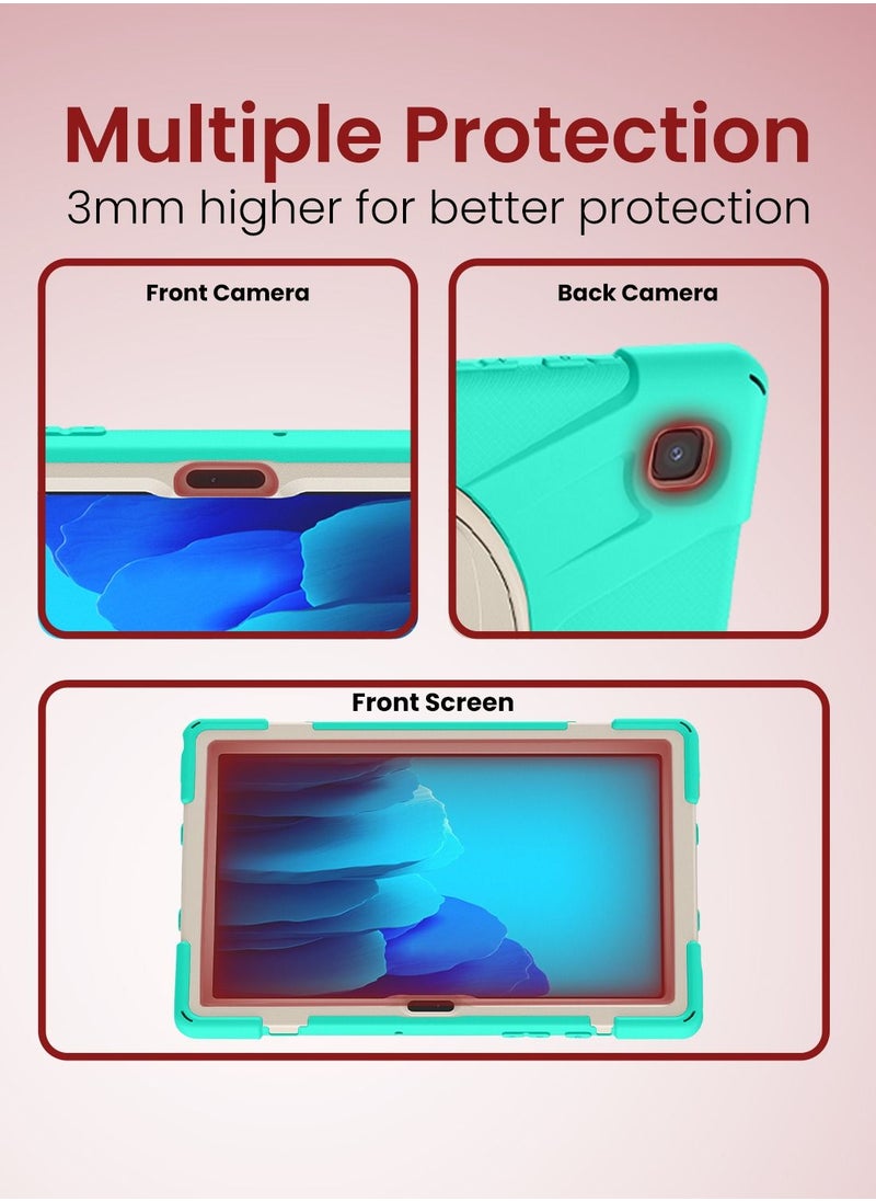 Moxedo - Moxedo Heavy Duty Shockproof Rugged Protective Colorful Case with 360 Rotating Kickstand and Shoulder Strap for Kids Compatible for Samsung Galaxy Tab A7 10.4 Inch (T500/T505) - Mint Green - Image 1